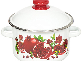 Кастрюля эмаль 3л 1MD181M Гранатовый сок индукция