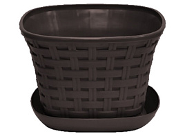Кашпо цветочное 1,2л Ротанг 361205 венге с/п