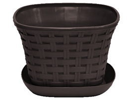 Кашпо цветочное 1,2л Ротанг 361205 венге с/п