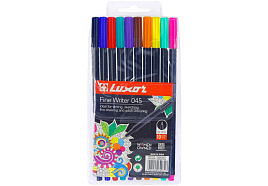 Набор капиллярных ручек Luxor 15300/10WT "Fine Writer 045" 10цв., 0,8мм, европодвес