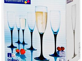 Набор бокалов для шампанского 6шт Н8167 DOMINO 170мл 0691