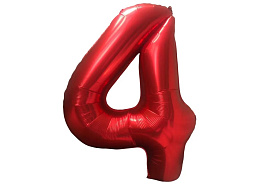 Шар надувной Цифра 4 красный HFRD-04 102см