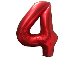Шар надувной Цифра 4 красный HFRD-04 102см