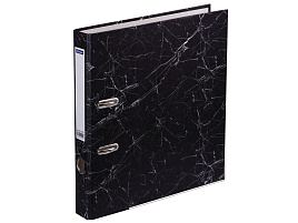 Папка регистратор 5см. OfficeSpace 251892 мрамор, черная, нижний метал. кант