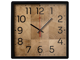 Часы настенные "21 Век" 30*30 3028-012 Фактура черные квадрат