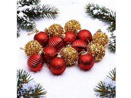 Набор новогодних украшений S2528 Сказочный праздник 15шт