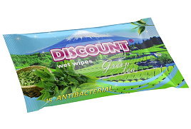 Влажные салфетки Discount 15шт Зеленый чай