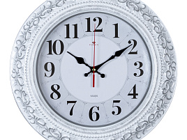 Часы настенные "21 Век" 35*35 3524-006 Классика белые с серебром