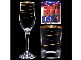 Набор подарочный 12082-32 Золотая спираль (6бокалов+6стоканов)