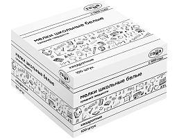 Набор мелков шк. 100шт. белый Гамма 280120211 средней твердости, квадратные, картонная коробка