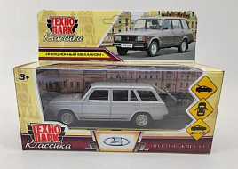Машина металлическая 2104-12-SR ВАЗ-2104 ЖИГУЛИ 12 см, двери, багаж, инерц, серебристая, кор.