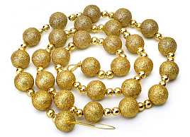 Бусы новогодние S1765 шарики золото 120см